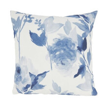 Saro Lifestyle 2351.BL18SP 18 in. Blossom Breeze Floral Outdoor Poly Filled Square Throw Pillow, Blue