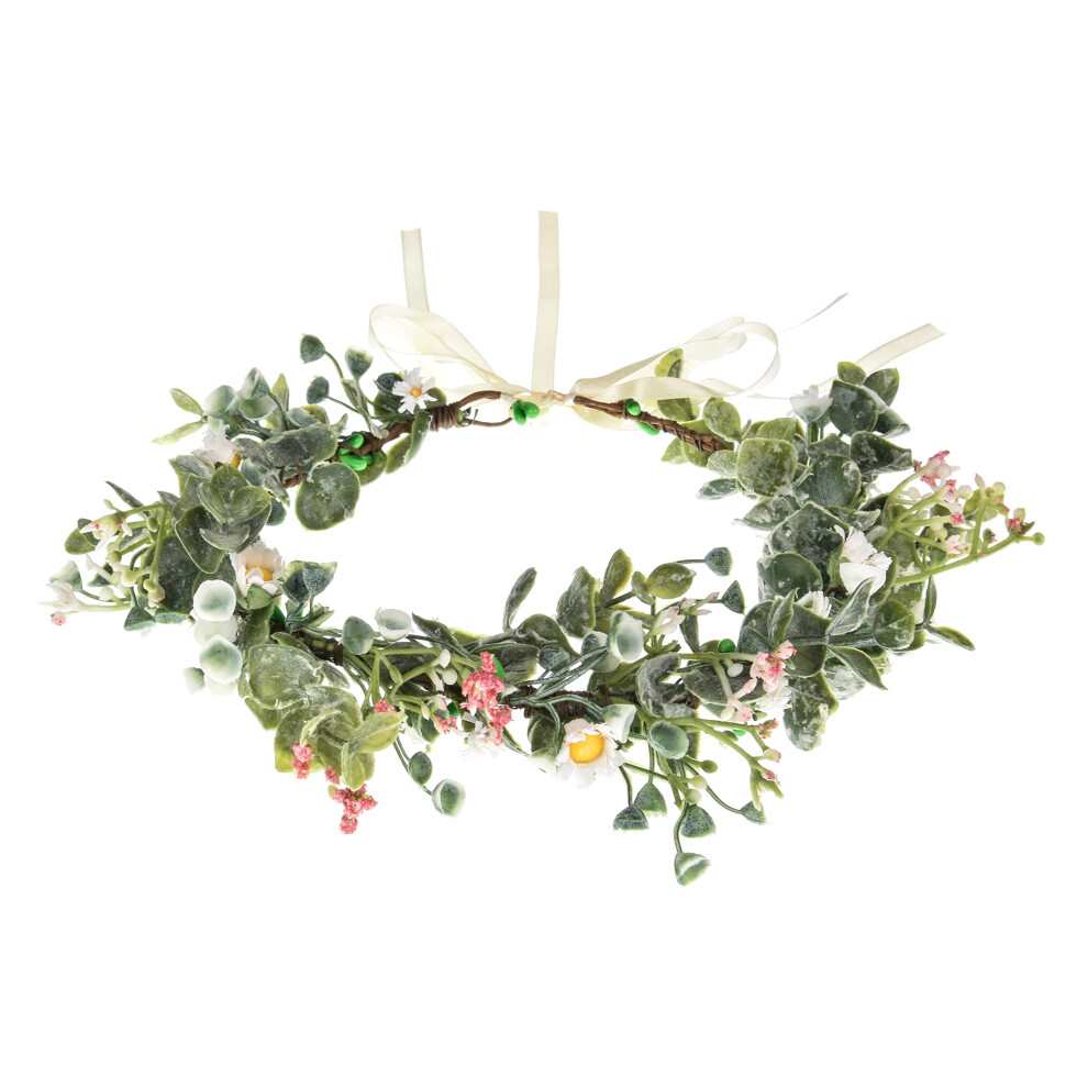 Love Sweety Greenery Flower Head Bash Boho Leaf Hair Ghirni Bridal Wedding Wedding Crown Floral Crown (Lascia Daisy)