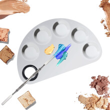 Banugo Makeup Mixing Palette Premium rustfrit stål kosmetisk makeup palet med spatelværktøj neglekunst kosmetisk palet til blanding af kosmetisk/