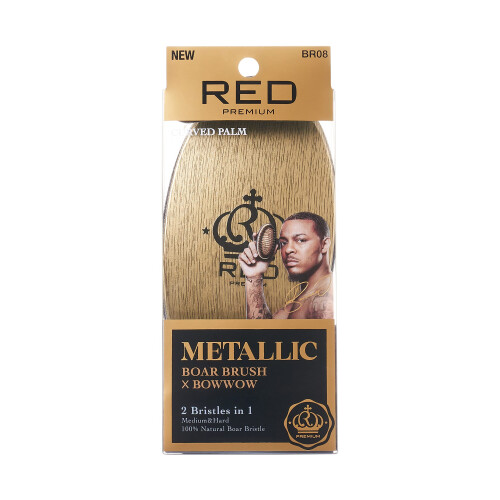 RED Premium Boar Bristles Pocket Wave Brush til m?nd - Medium h?rd buet palmeb?rste
