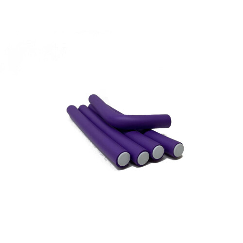 Lilla farve Flex Spongy Rod Rollers Twist-flex Pro Curls Hair Roller Large - 5PC