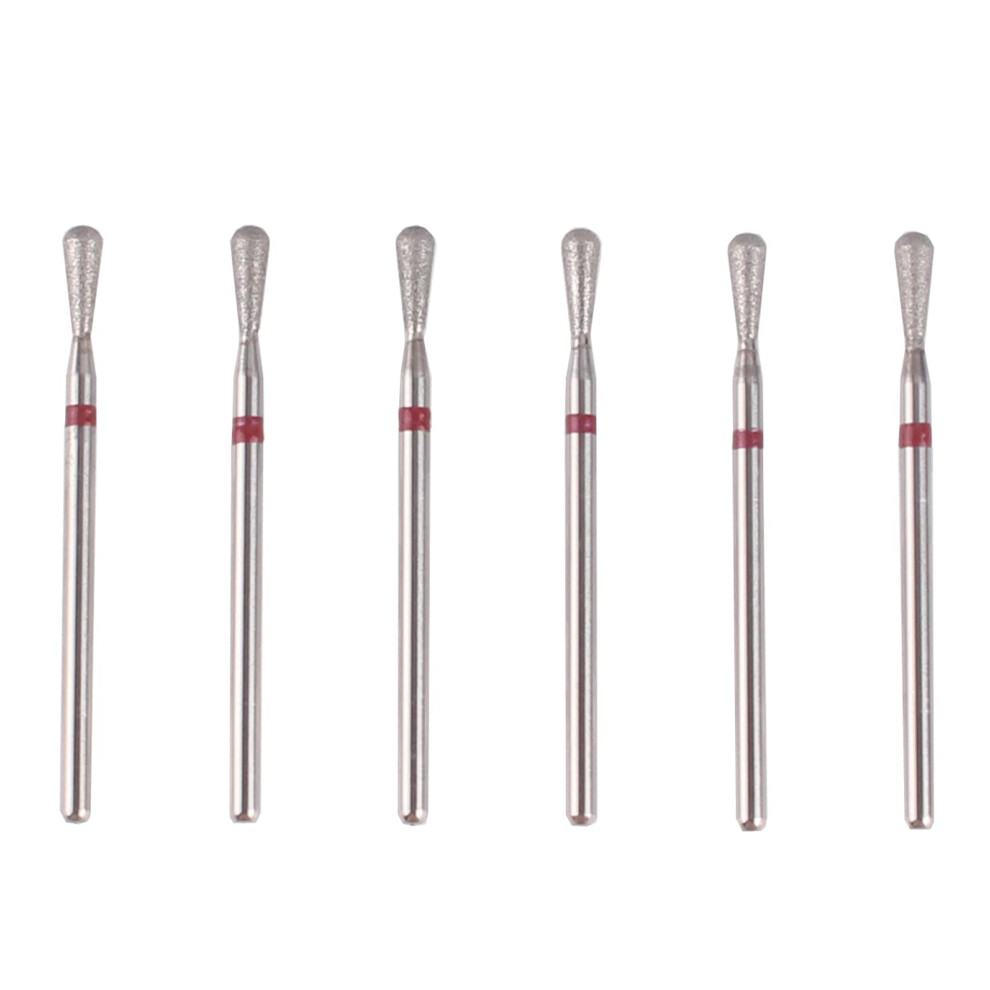 Mzcmsl Cylinder-Ball Shaped Russian Manicure Drill Bits 6Pcs Diamond Cuticle Bits 3/32 Shank Efile Bits Set(Fine)