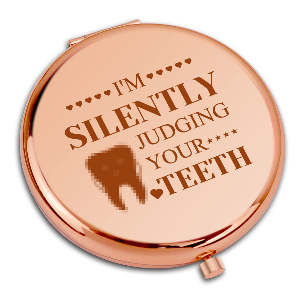 Mwphuy Dentist Gift Dental Assistant Gift Dental Hygienist Present Compact Makeup Mirror Appreciation Present For Dentist Thank You Folding Makeup Mirror For