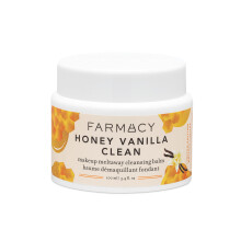 Baume nettoyant démaquillant Farmacy - Démaquillant waterproof au miel et à la vanille et nettoyant à base d'huile - Double nettoyant exfoliant d