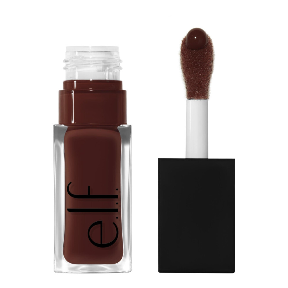 e.l.f. Glow Reviver Lip Oil  Nourishing Tinted Lip Oil For A High-shine Finish  Infused With Jojoba Oil  Vegan & Cruelty-free  Hot As Fudge