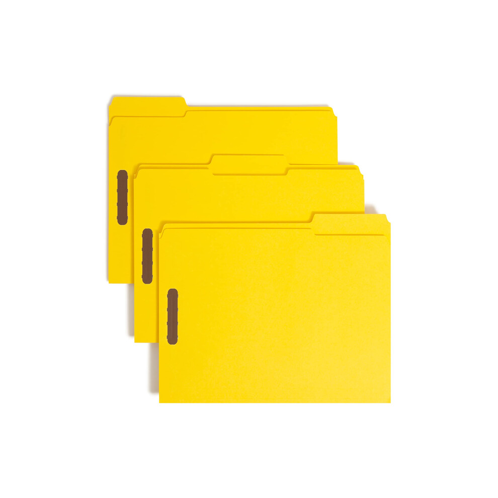 Photos - File Folder / Lever Arch File Smead Fastener File Folders 50 Count Yellow Reinforced 1/3-Cut Tabs 2 Fasteners Letter Size  12940 (12940)