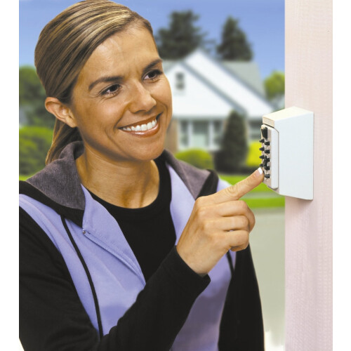 KIDDE Kidde AccessPoint 001408 KeySafe Original Push Button Combination Permanent Key Lock Box  5-Key  White 2
