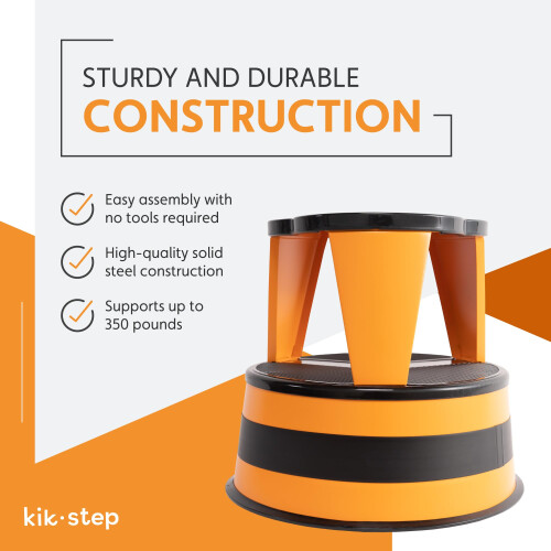 Cramer Kik Step Steel Step Stool, 2-Step, 350 lb Capacity, Orange - Model 1001-30 2