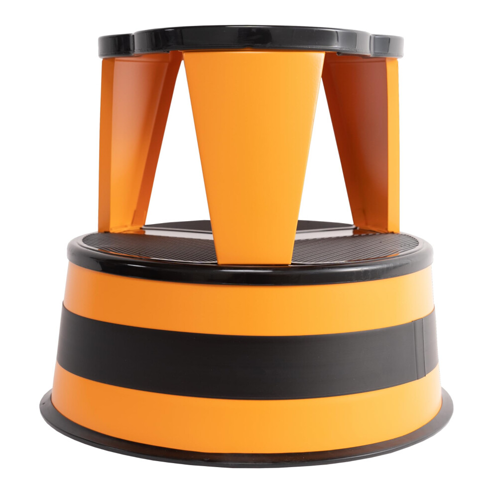 Escabeau en acier Cramer Kik Step - Tabouret     deux marches pouvant supporter 350 lb (orange)