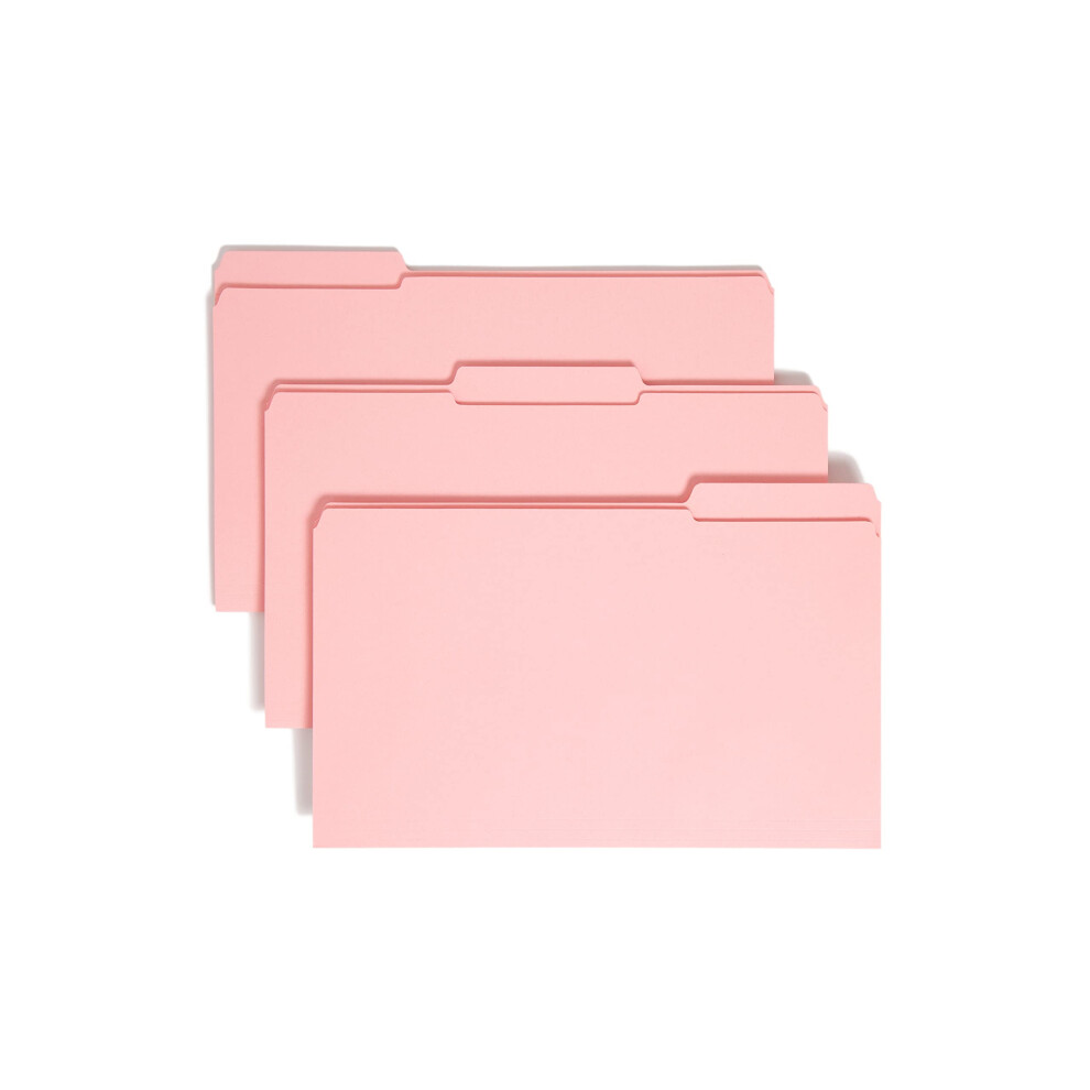 Photos - File Folder / Lever Arch File Smead File Folder Reinforced 1/3-Cut Tab Legal Size Pink 100 per Box 17634 (17634)