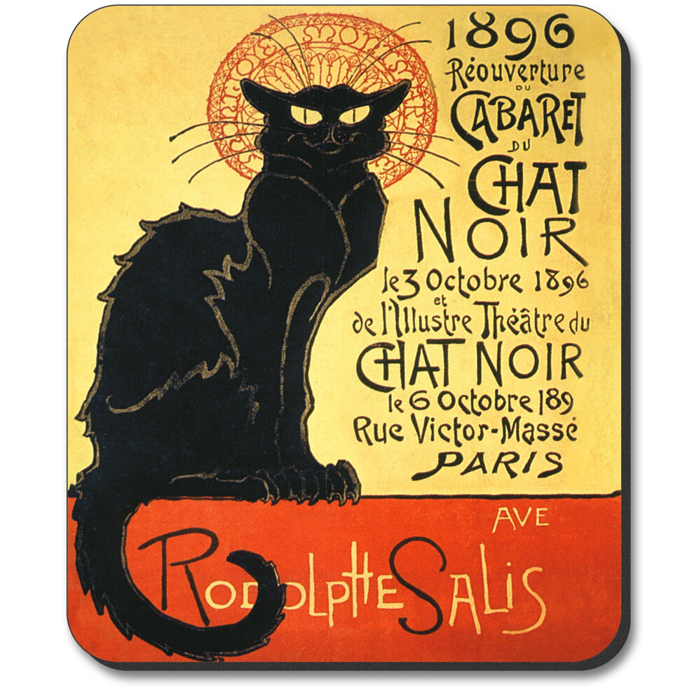 Tapis De Souris Art Plates Avec Motif Chat Noir-image
