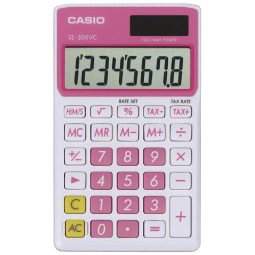 Casio Casio SL-300VC Standardfunktionsrechner, Pink