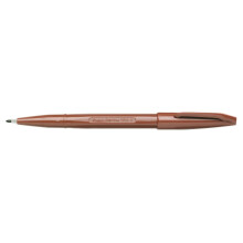 Pentel Sign Pen Fiber-Tipped Pen  Brown Ink  Box of 12 (S520-E)