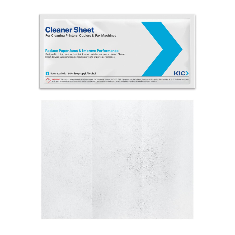 Kicteam - Cleaning Sheets For Inkjet Printers & Copiers (5 Sheets) - Presaturated With Quick Drying Solution 8.5"""" X 11"""" 610370481400