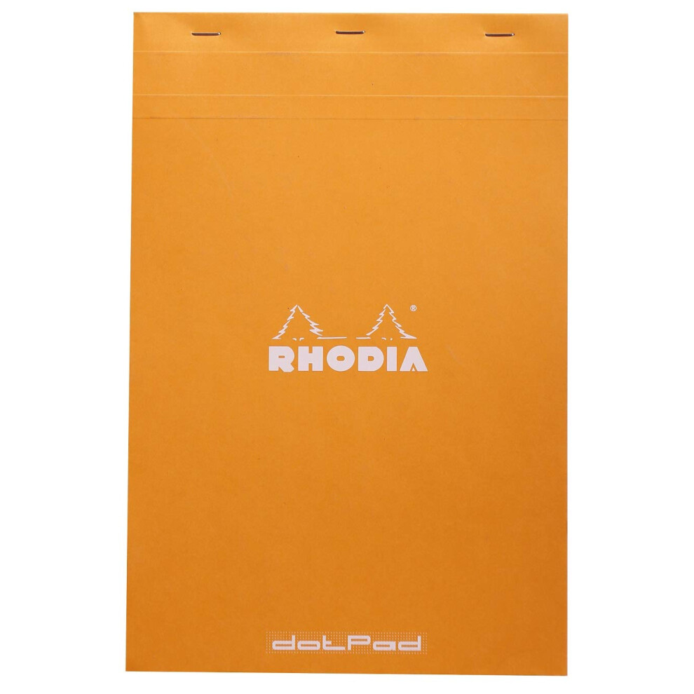 Rhodia Notepad  No19 A4+  Dot - Orange  8 1/4"""" x 12 1/2""""-image-OPC-PGC7B9T-NEW