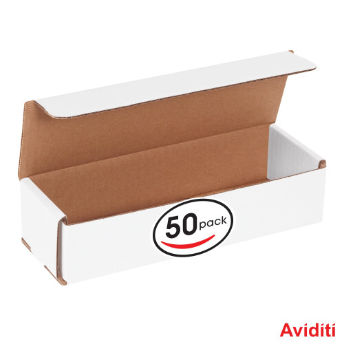 Caixas de correio de papelo ondulado branco Aviditi 9 x 3 x 2 polegadas Pacote de 50  prova de esmagamento para envio, envio e armazenamento 2