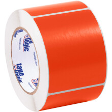 Etichetta rettangolare per inventario Aviditi DL631G con codice colore, lunghezza 4"""" x larghezza 2-3/4"""" rosso fluorescente (rotolo da 500)