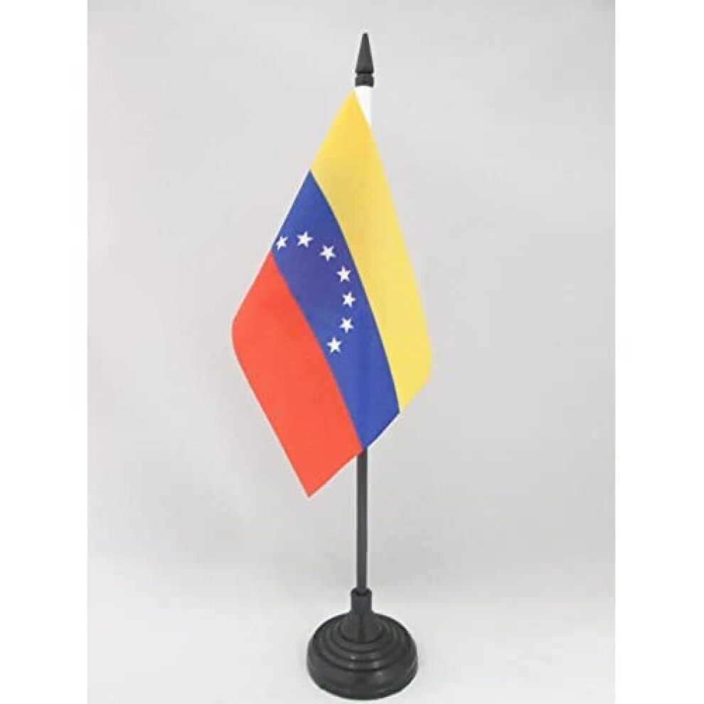 Az Flag Bandiera Da Tavolo Venezuela Antica 15X10Cm - Piccola Bandierina Venezuelana 10 X 15 Cm-image