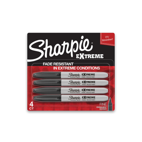 SHARPIE Extreme Permanent Markers  Fine Point  Black  4 Count 2