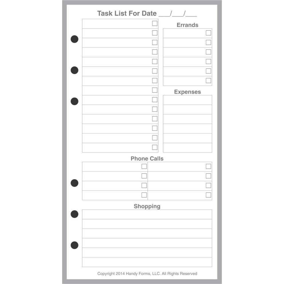 Pianificatore E Organizer Per La Misura Filofax Notebook Daily Task Planner (To-Do, Expenses, Shopping)-image