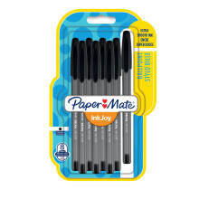 Papermate Inkjoy da 100 tappo da 1,0 mm Penna a sfera con tappatura media - Black (confezione di 8)