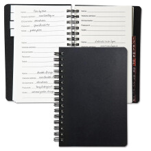 Current Black Password & PIN Keeper Book 65 Pages 4.5 x 5 Size Spiral Bound Alphabetical Tabs Plastic Cover Internet Organizer for Offline Webs