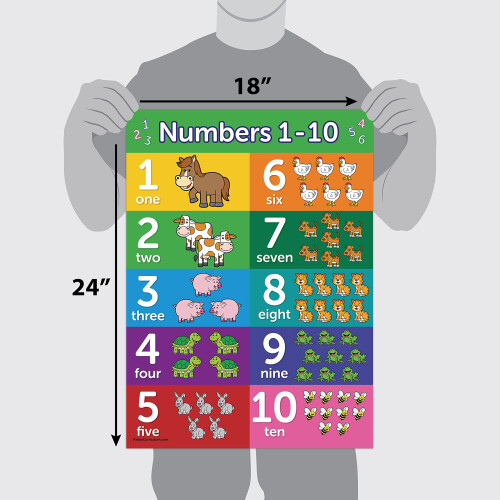 Palace Curriculum Numbers 1-10 Poster Chart - LAMINATED 18"""" x 24"""" 1