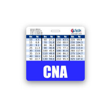 CNA Badge Buddy Horisontal m/h?jde og v?gt konverteringsdiagrammer (bl?)