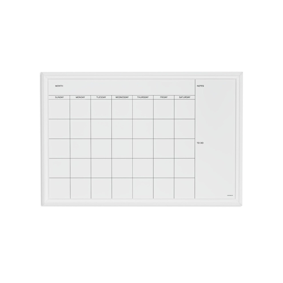 Photos - Dry Erase Board / Flipchart U Brands Magnetic Dry Erase Calendar Board 30""""x20"""" White Wood Style Frame Includes Magnets 2075U00-01