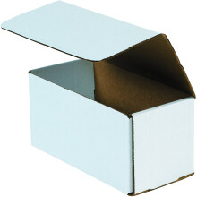 Boxes Fast BFM844 Versandtaschen aus Wellpappe, 20,3 x 10,2 x 10,2 cm, einteilig, gestanzte Versandkartons mit Einsteckverschluss, mittelgro   e we