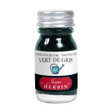 Jacques Herbin - Réf. 11507T - Encre d'écriture pour stylos-plume et rollers - Vert de Gris - Flacon de 10 ml - Sans emballage, Objectif Zéro Déc