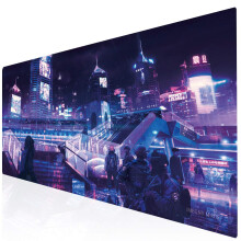 Imegny Grote Gaming Muismat, Uitgebreide XXL Bureau Pad & Antislip Rubber Mat voor Muizen en Toetsenbord (90x40 zisecity006)