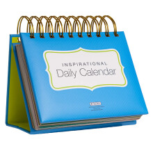 Global Printed Products Motivational & Inspirational Perpetual Daily Flip Calendar Self-Standing Easel (Bright Colors)