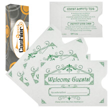 500 Cashier Depot N?glekort Konvolut/Sleeve """" Velkommen g?ster"""" 2-3/8"""" x 3-1/2"""" Robust 24lb hvidt papir 500/kasse (gr?n)