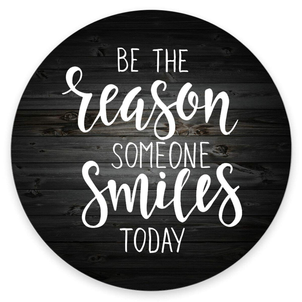Amcove Inspirational Quote Rustic Wood Mouse Pad Be The Reason Someone Smiles Today Positive Motivational Quotes And Round Mouse P Black/White 6280849578135