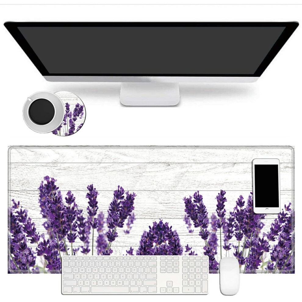 Extended Mouse Pad Large Gaming Mouse Pad- 31.5X11.8 Inch Computer Keyboard Mouse Mat Non-Slip Mousepad Stitched Edges +Cup Coaster For Game Players/O 7592669536868
