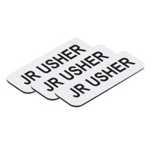 All Quality Badges Jr Usher 1 x 3 inches Name Tag White (3 Pack)