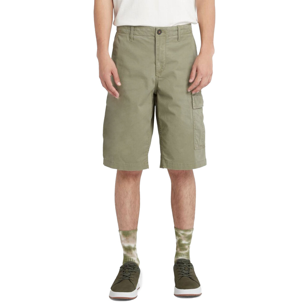(Olive, W31) TIMBERLAND Mens Waistband Cargo Shorts