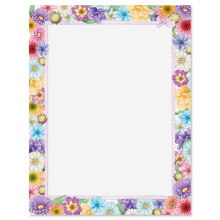 Nuv?rende Spring Floral Letter Paper - Spring Stationery Papers with Decorative Spring Flowers Border Printable Holiday Wedding & Bridal Shower &
