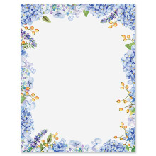 Aktuelle Hydrangeas Floral Letter Paper - Spring papiry papirer med dekorative Hydrangeas Border Printable Holiday Wedding & Bridal Shower & Invi