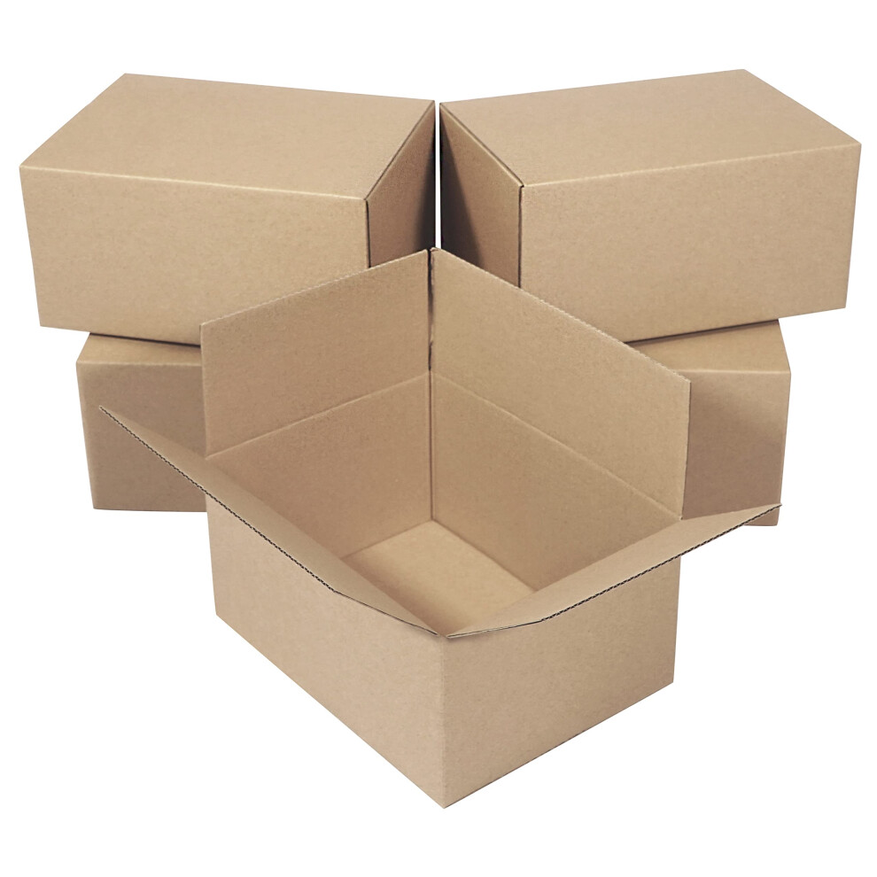 SAI Premium Corrugated Moving Box Cardboard Packaging Shipping Boxes Mailers Supplies for Gifts (8x6x4  Kraft (5pack))
