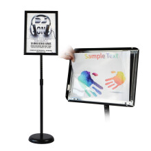 Adjustable Heavy Duty Pedestal Sign Holder Floor Stand Sign Stand Poster Stand Standing Floor 8.5 x 11 inch Vertical & Horizontal View Outdoor In