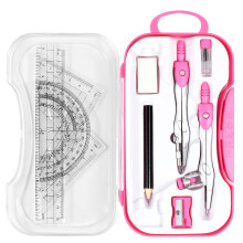 Unjoo Math Geometry Kit Sets 10-delige studentenbenodigdheden met onbreekbare opbergdoos Inclusief linialen Gradenboog Kompas Gum Puntenslijper Loodv