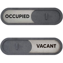 GEEKBEAR Vacant/Occupied Slider Sign (Grey) - Made with Premium MDF Wood - Elegant Visible and Easy to Install
