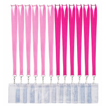 CANWELUX 12 Pack Pink and Hot Pink Breakaway Lanyard for ID Badges Breakaway Lanyard with Thick ID Badges Holder Druable Neck Straps for Girls and