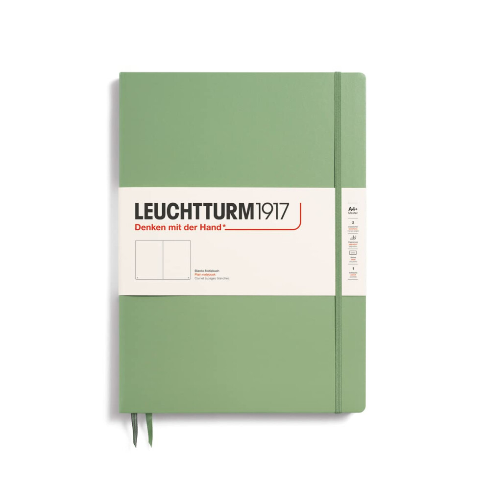 Photos - Notebook Leuchtturm1917   Hardcover Master Slim A4+ - 123 Numbered Pages for Writing and Journaling  363921 (Sage Plain)