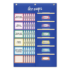 Eamay Small Group Management Pocket Chart med 84 kort til at holde sm? grupper organiseret og i gang (bl?)