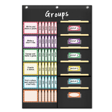 Eamay Small Group Management Pocket Chart med 84 kort for at holde små grupper organiseret og på opgaveklasselokale Joblommelomtekort og lærer sk