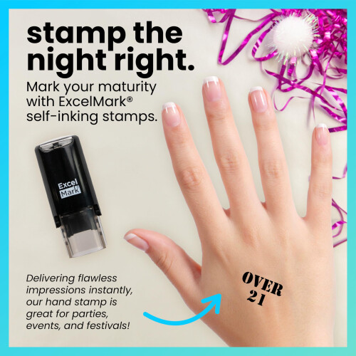 ExcelMark Handstempel    Over 21        schwarze Tinte 1