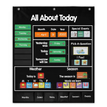 Mewise All About Today Learning Center Pocket Chart Classroom Daily Activity Chart Center Weather & Calendar Pocket Chart Circle Time (sort)